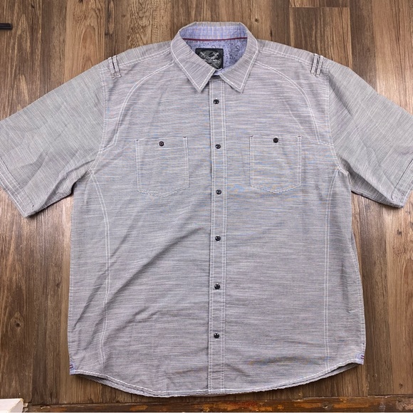 Drill NYC Men’s Short Sleeve Casual Button Down Shirt Light Weight Size 3XLB - Picture 2 of 10